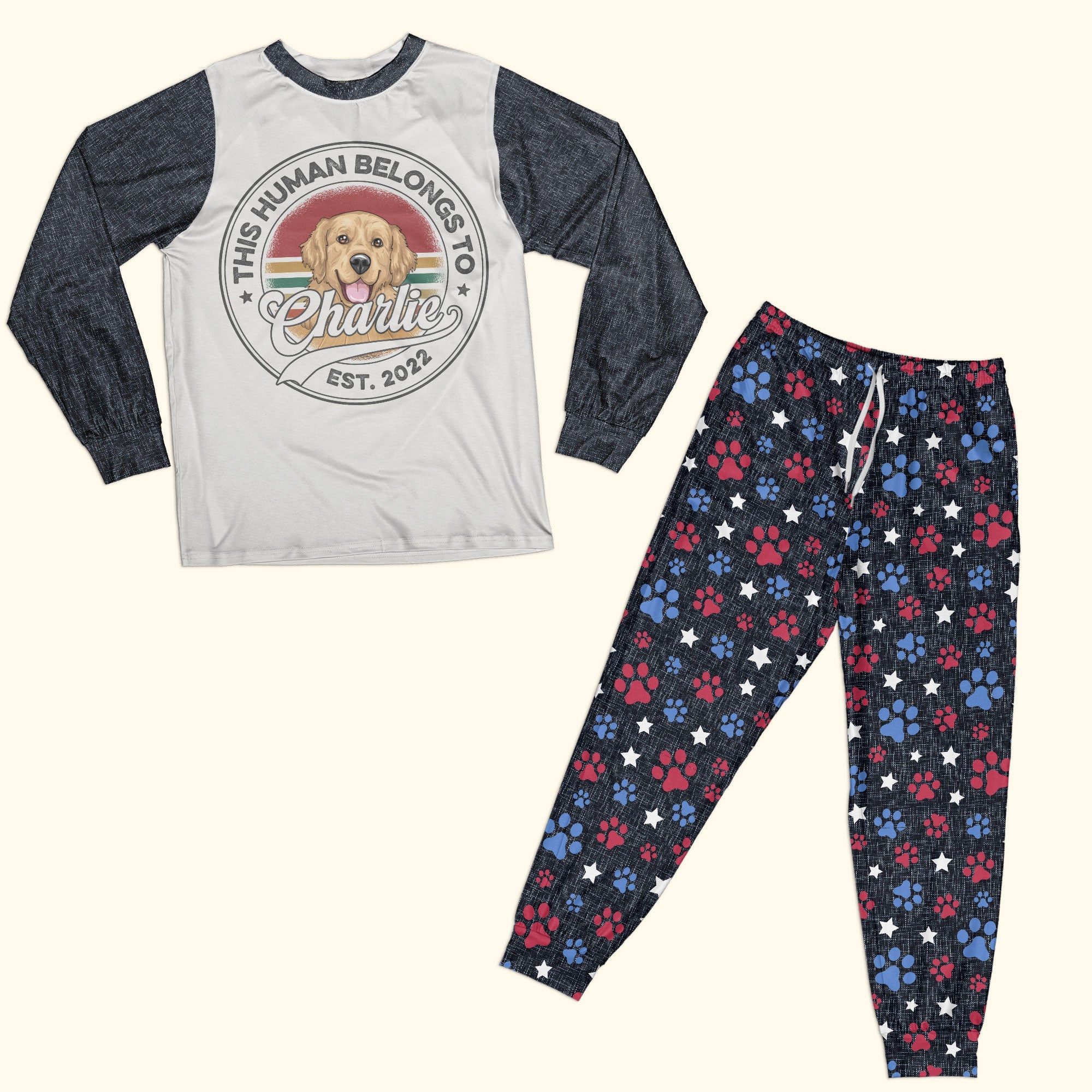 This Human Belong To - Personalized Pajamas Set - Birthday, Loving Gift For Dog Lover, Dog Owner, Dog Dad, Dog Mom