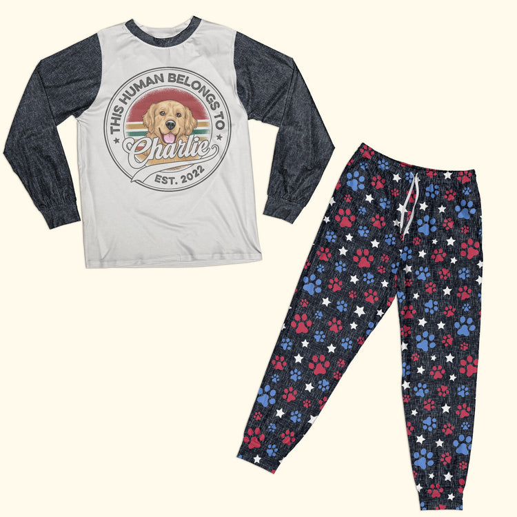 This Human Belong To - Personalized Pajamas Set - Birthday, Loving Gift For Dog Lover, Dog Owner, Dog Dad, Dog Mom