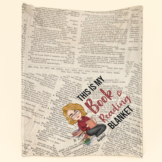 This Is My Book Reading Blanket - Cartoon Version - Personalized Blanket