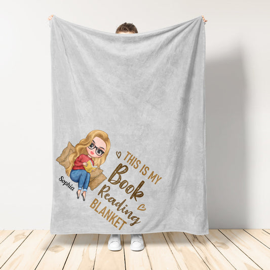 This Is My Book Reading Blanket - Personalized Blanket - Birthday Gift For Book Lovers  - Chibi Girls