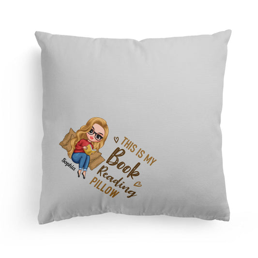 This Is My Book Reading Pillow - Personalized Pillow (Insert Included) - Birthday, Christmas, New Year Gift For Book Lovers, Friends, Her, Girl, Woman