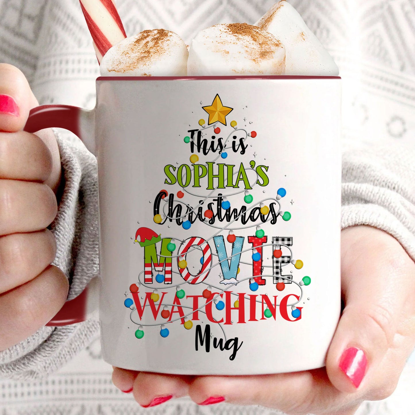 This Is My Christmas Movie Watching Mug - Personalized Accent Mug