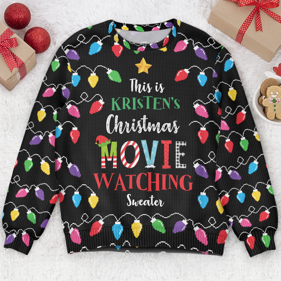 This Is My Christmas Movie Watching Ugly Sweater - Personalized Ugly Sweater