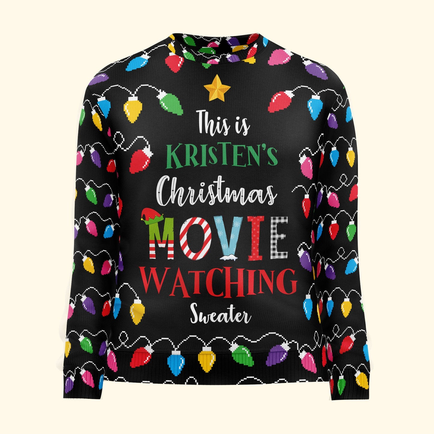 This Is My Christmas Movie Watching Ugly Sweater - Personalized Ugly Sweater