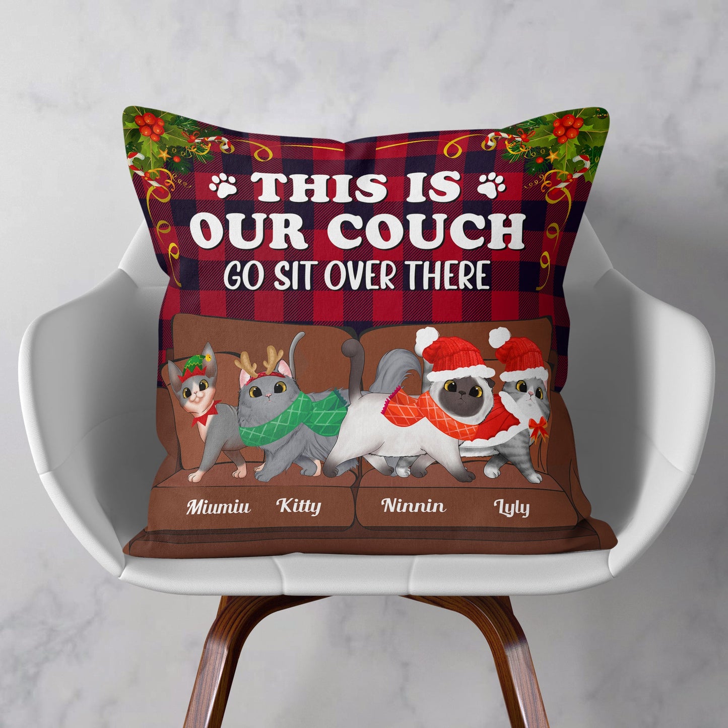 This Is My Couch - Personalized Pillow (Insert Included) - Christmas Gift For Cat Lover