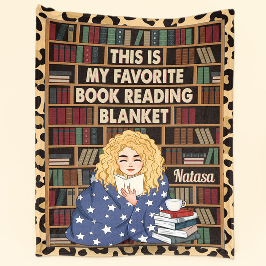 This Is My Favorite Book Reading Blanket - Personalized Blanket