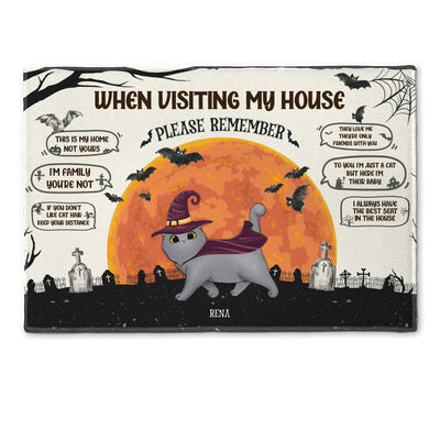 This Is My Home Not Yours - Personalized Doormat - Home Decor, Halloween Gift For Cat Lovers