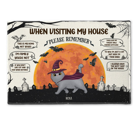 This Is My Home Not Yours - Personalized Doormat - Home Decor, Halloween Gift For Cat Lovers
