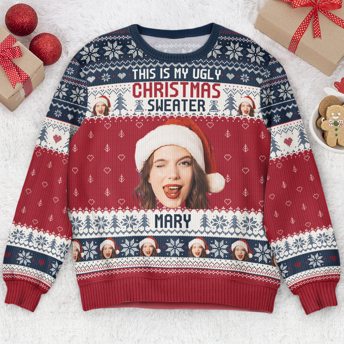 This Is My Ugly Christmas Sweater New Version - Personalized Photo Ugly Sweater