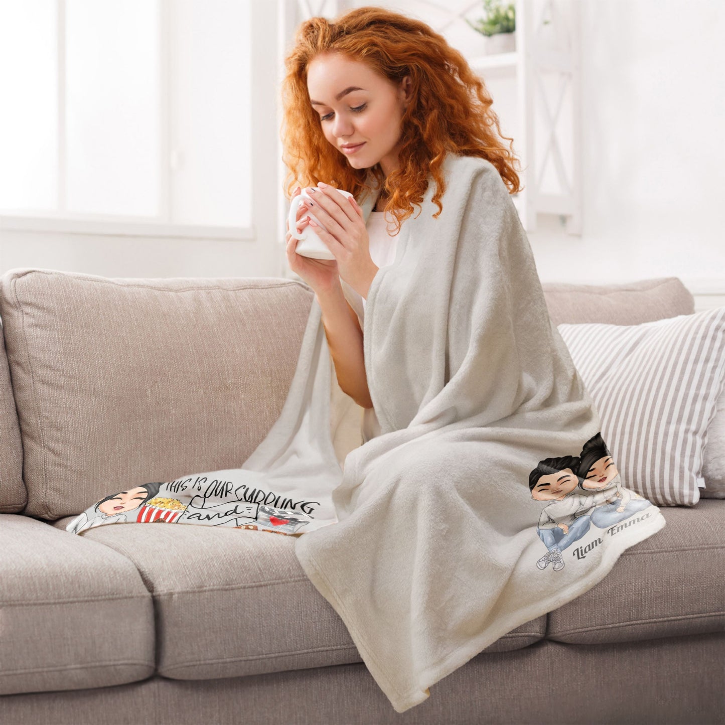 This Is Our Cuddling And Movie Watching Blanket - Personalized Blanket - Birthday, Anniversary, Valentine's Day Gift For Spouse, Husband, Wife, Lovers, Girlfriend, Boyfriend