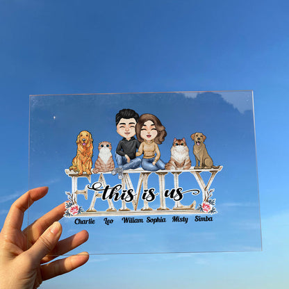 This Is Our Family - Personalized Acrylic Plaque - Birthday, Anniversary, Decoration Gift For Family, Dog & Cat Lovers