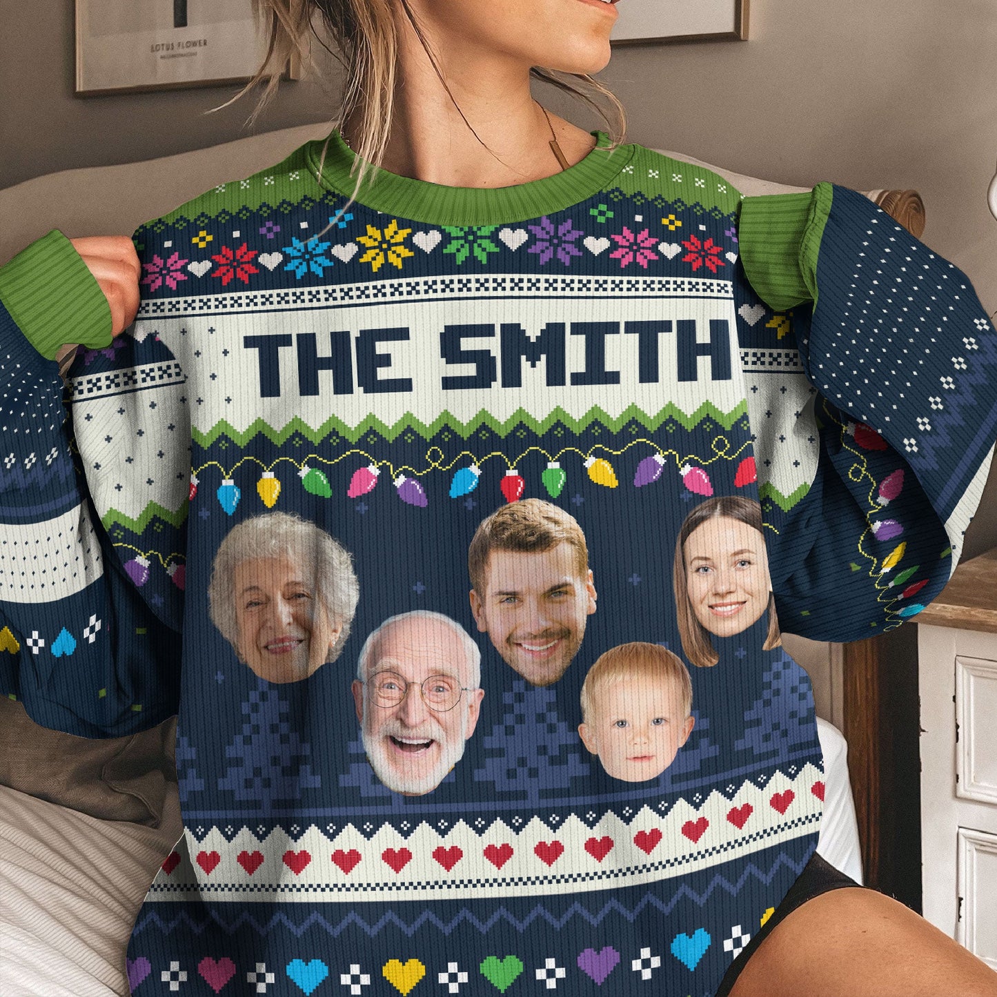 The Family - Personalized Photo Ugly Sweater