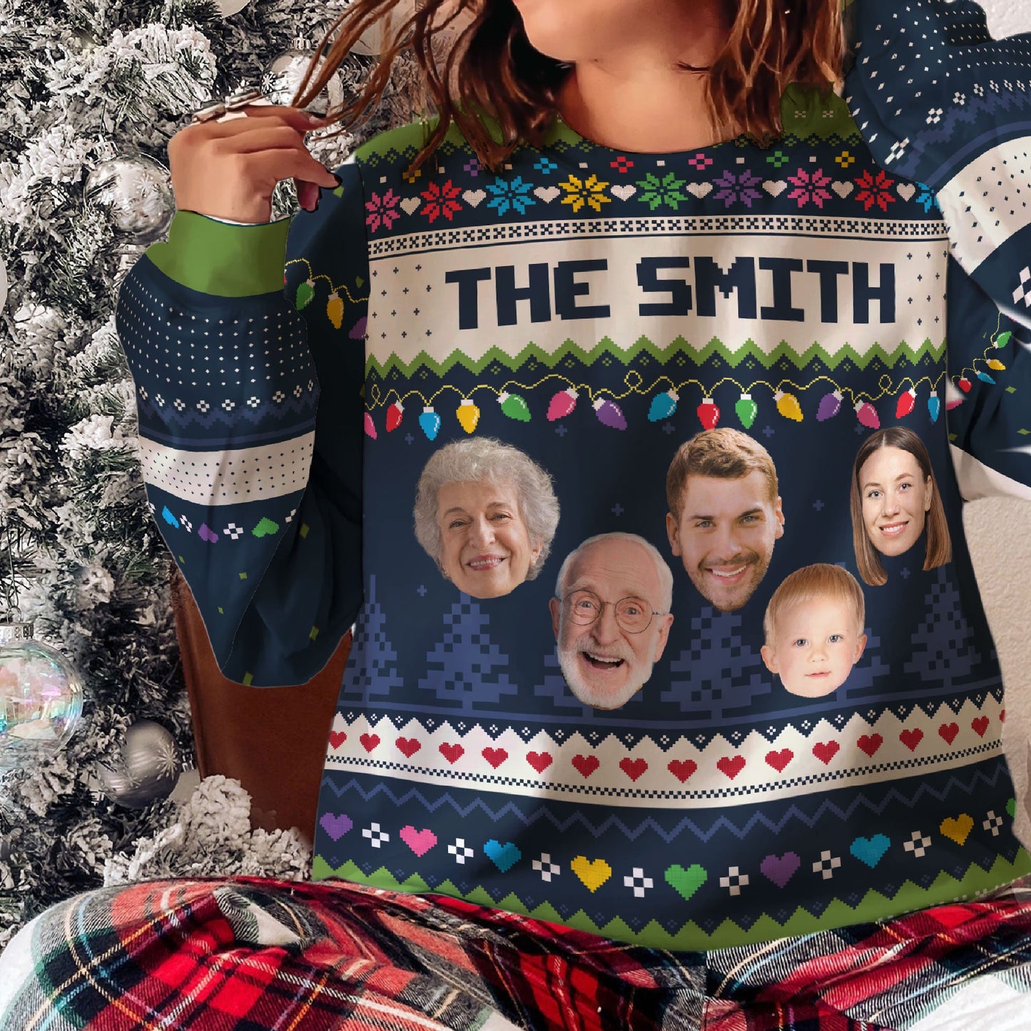 The Family - Personalized Photo Ugly Sweater