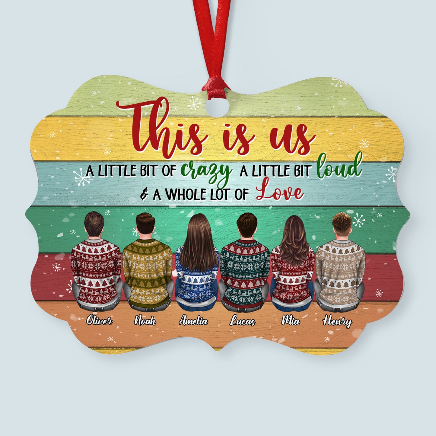 This Is Us A Little Bit Crazy - Personalized Aluminum Ornament - Christmas Gift Family Ornament For Besties, Siblings
