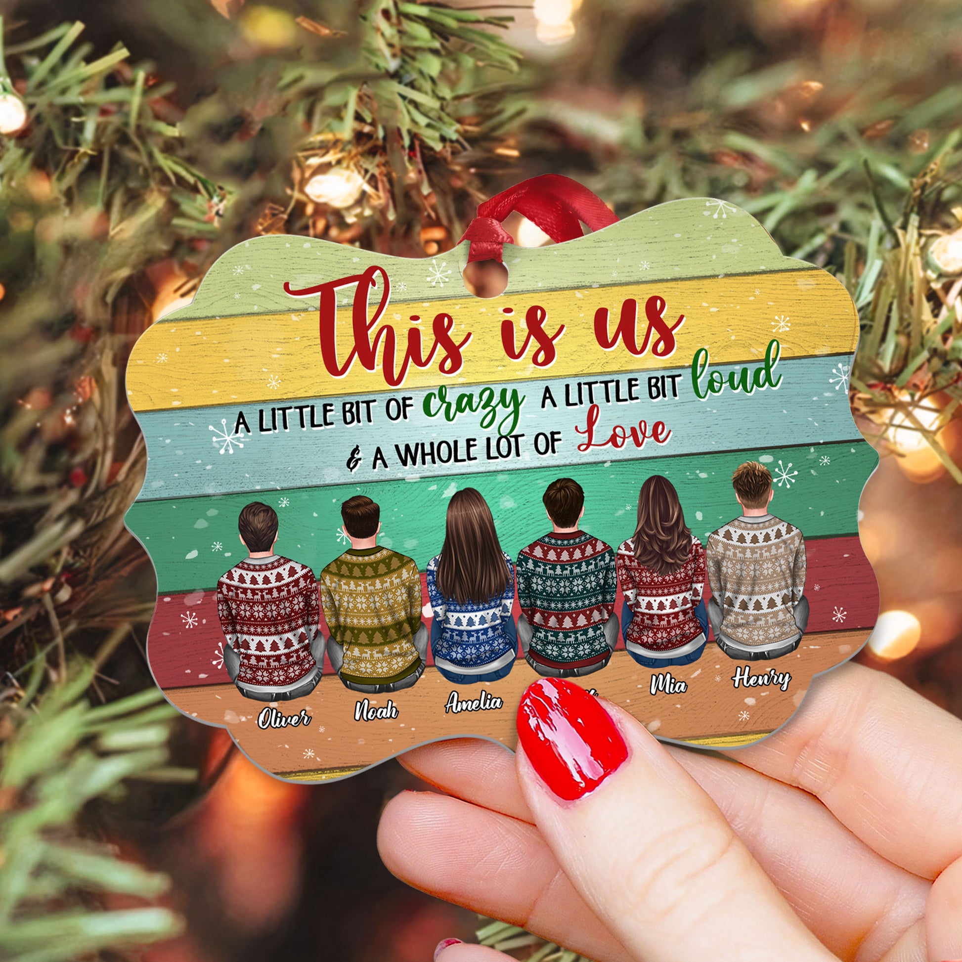 This Is Us A Little Bit Crazy - Personalized Aluminum Ornament - Christmas Gift Family Ornament For Besties, Siblings