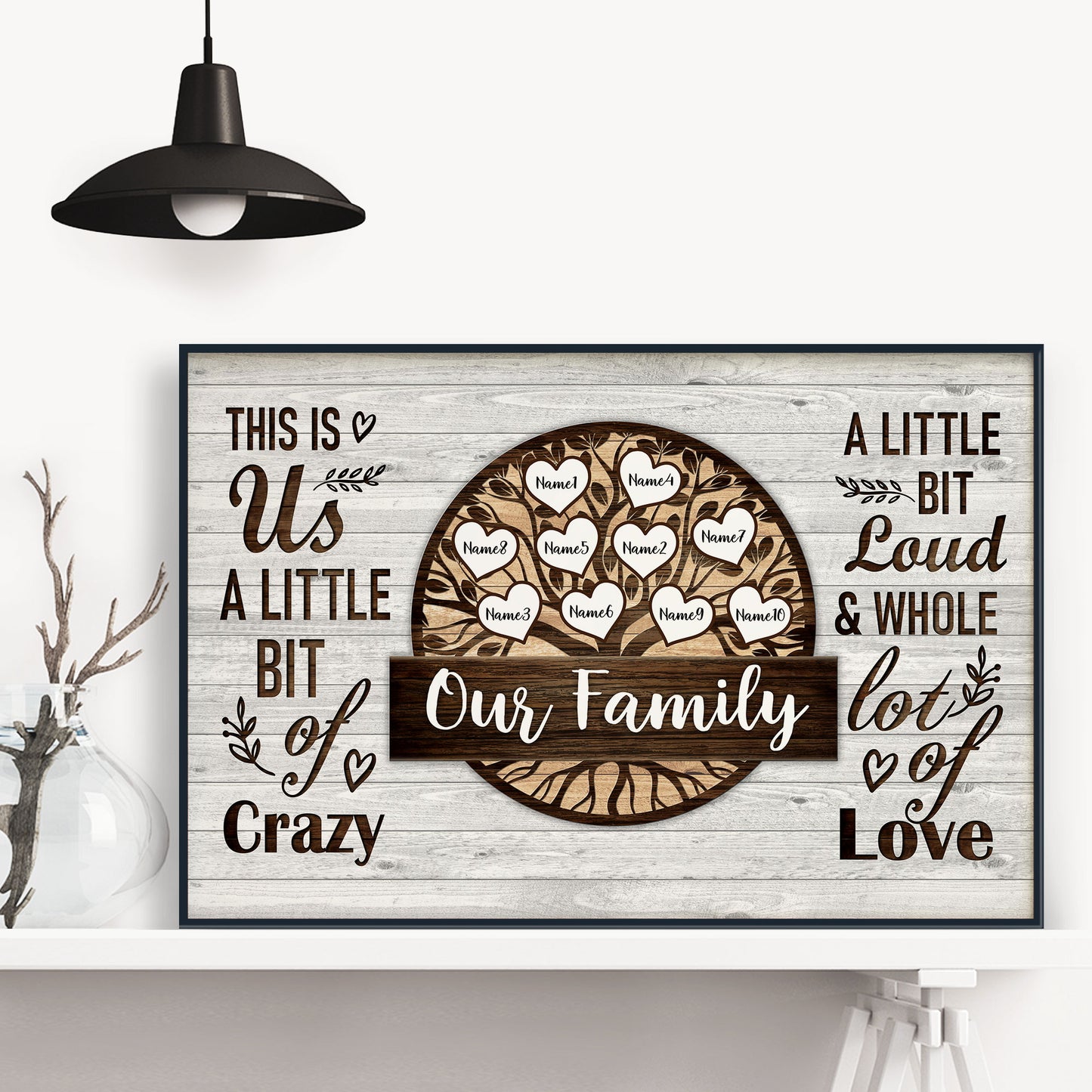 This Is Us A Little Bit Of Crazy, Family Custom Canvas & Poster, Gift For Family