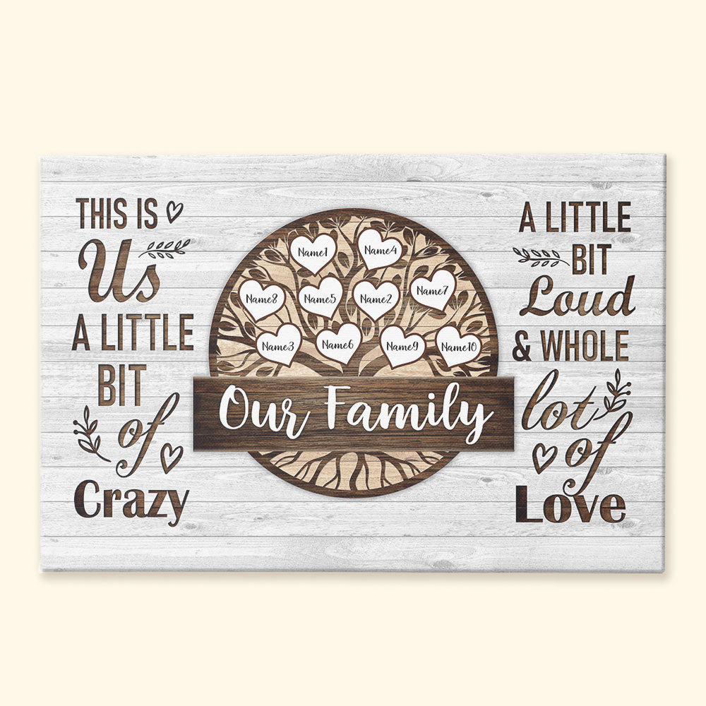 This Is Us A Little Bit Of Crazy, Family Custom Canvas & Poster, Gift For Family
