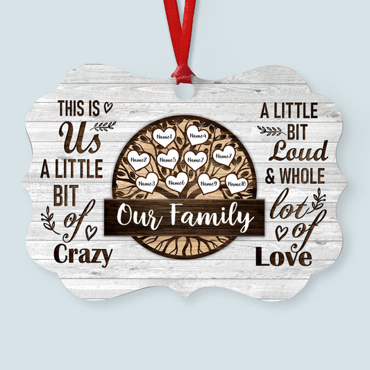 This Is Us A Little Bit Of Crazy - Personalized Aluminum Ornament - Christmas Gift For Family