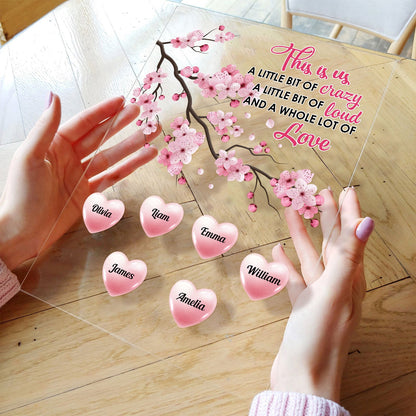 This Is Us A Whole Lot Of Love - Personalized Acrylic Plaque - Birthday Gift Decoration Gift For Family Members, Mom, Dad, Grandparents, Daughers, Sons, Siblings