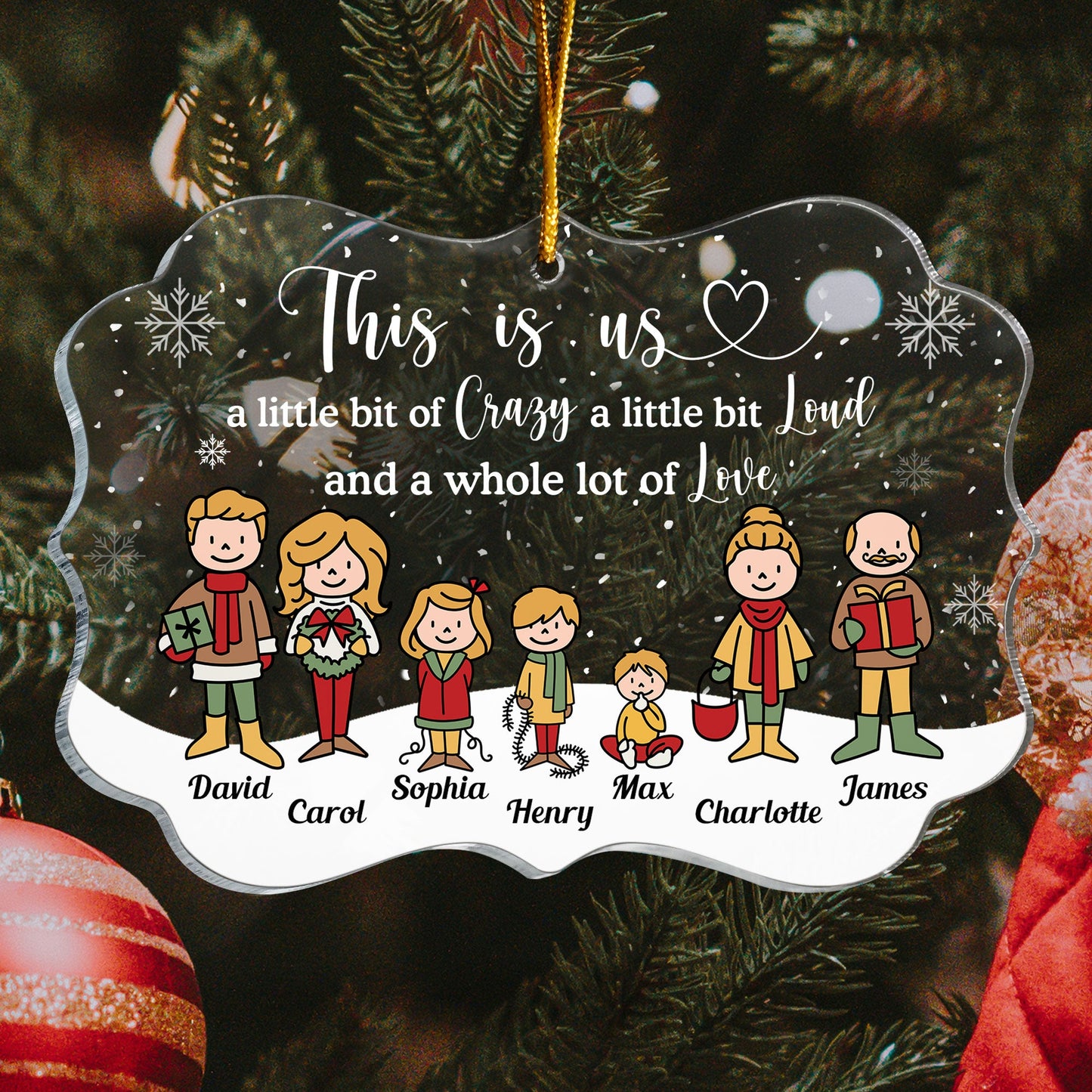 This Is Us - Personalized Acrylic Ornament - Christmas, New Year Gift For Dad, Mom, Kids, Family Member 