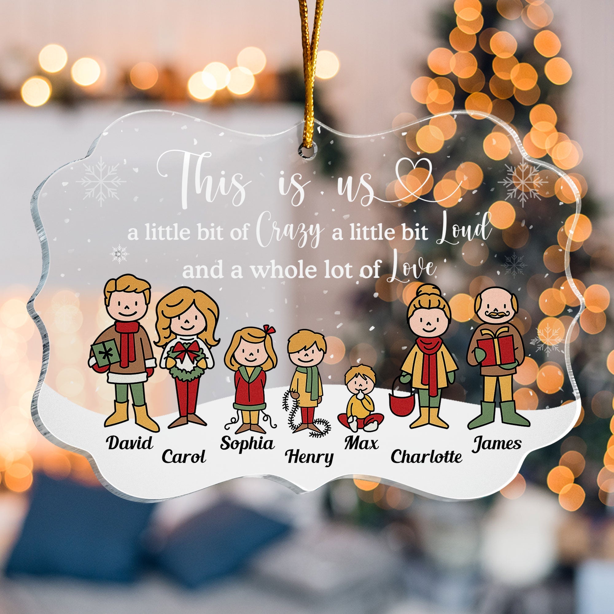 This Is Us - Personalized Acrylic Ornament - Christmas, New Year Gift For Dad, Mom, Kids, Family Member 