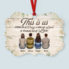 This Is Us - Personalized Aluminum Ornament - Christmas Decoration Gift For Friends, Family - Ugly Christmas Sweater Sitting