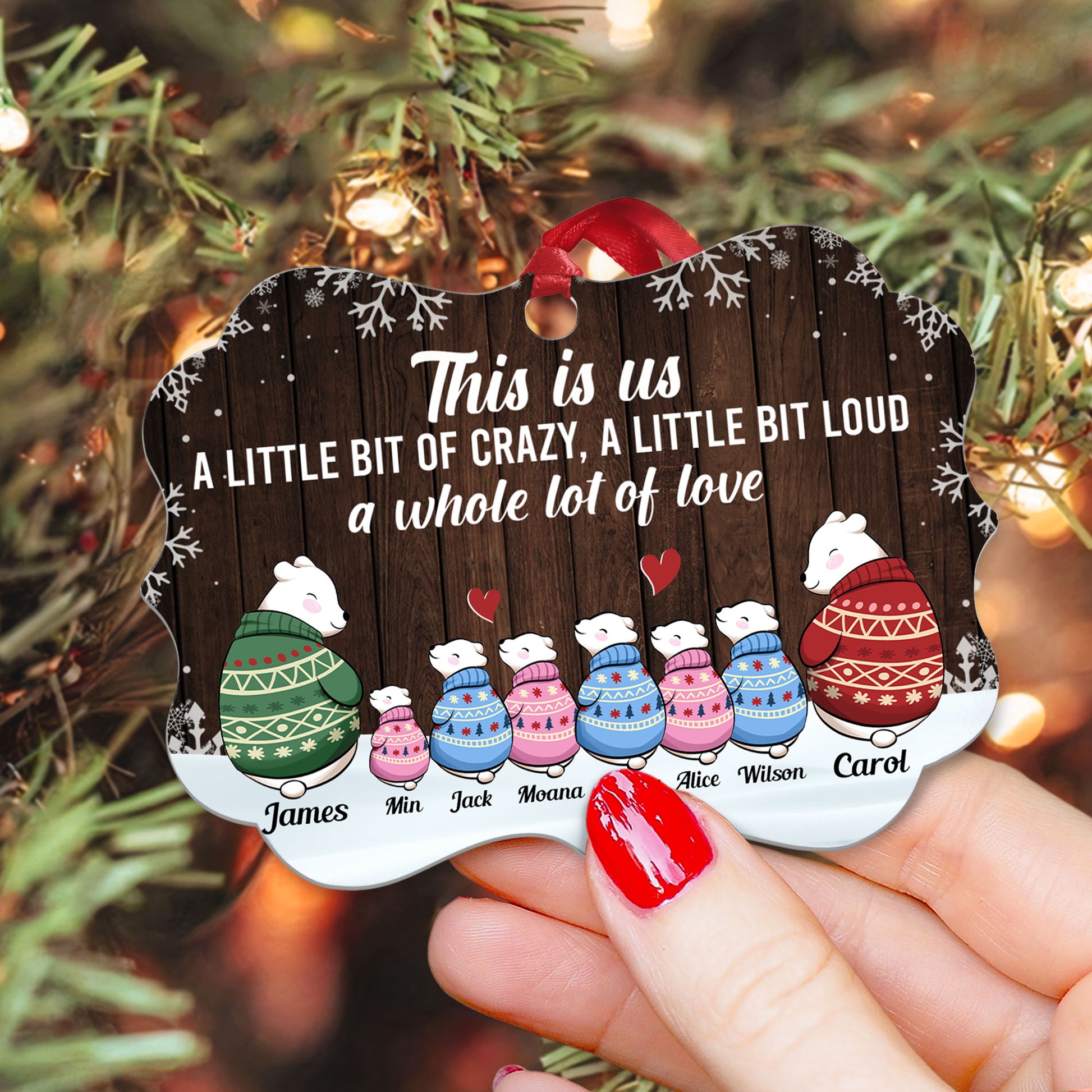 This Is Us - Personalized Aluminum Ornament - Christmas Gift For Dad, Mom, Children