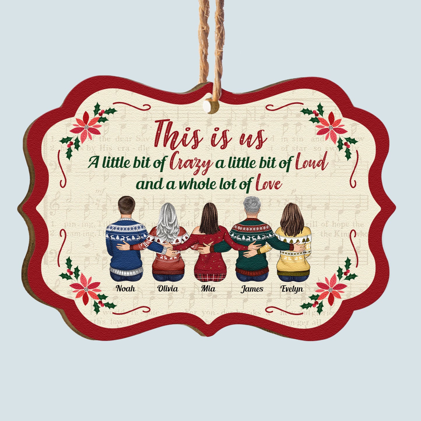 Our Family - Personalized Wooden Ornament - Christmas Gift For Family Members, Brothers, Sisters