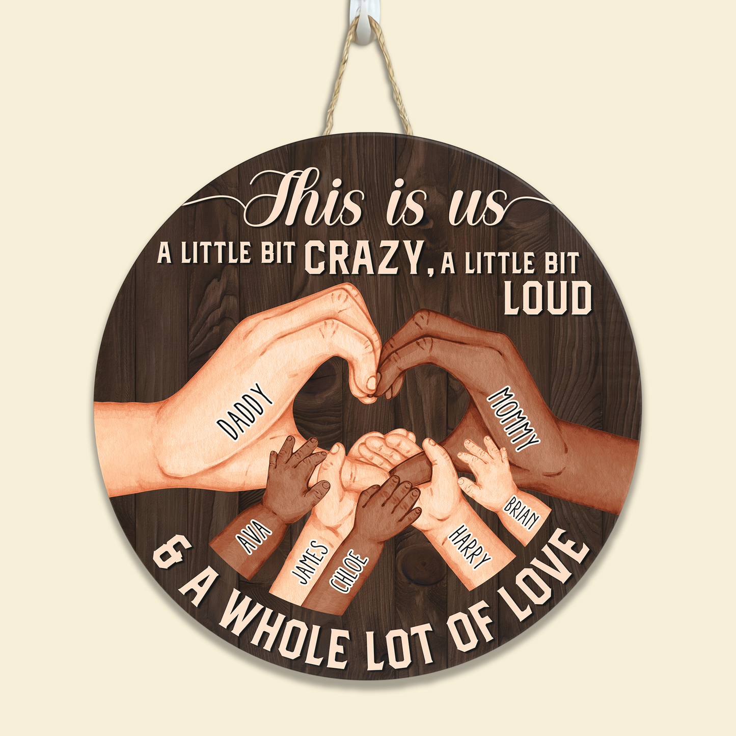 This Is Us - Personalized Round Wood Sign