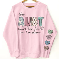 This Mama Wear Her Heart On Her Sleeve - Personalized Sweatshirt