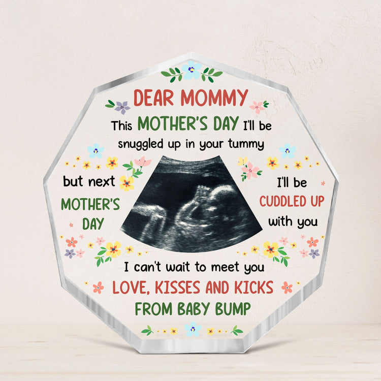 This Mother's Day I'll Be Snuggled Up In Tummy - Personalized Acrylic Photo Plaque