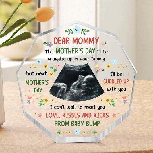 This Mother's Day I'll Be Snuggled Up In Tummy - Personalized Acrylic Photo Plaque