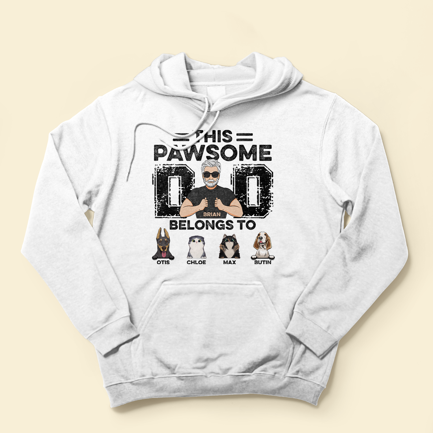 This Pawsome Dad Belongs To - Personalized Shirt - Father's Day, Birthday Gift For Dog & Cat Lover, Dad, Father, Grandpa
