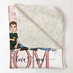 This Reminds You How Much We Love You - Cartoon Version - Personalized Blanket