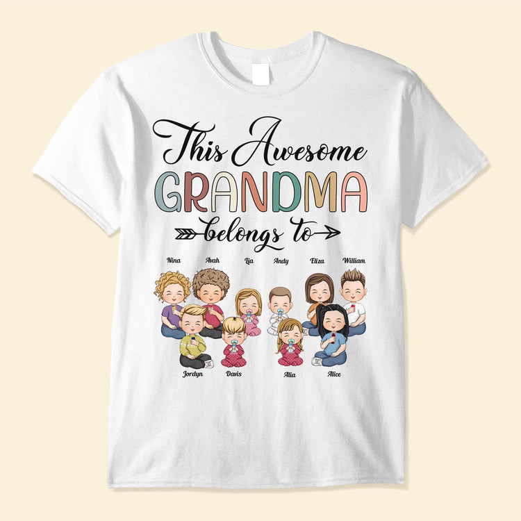 This Awesome Grandma - Personalized Shirt - Birthday, Loving Gift For Grandma, Nana, Gigi