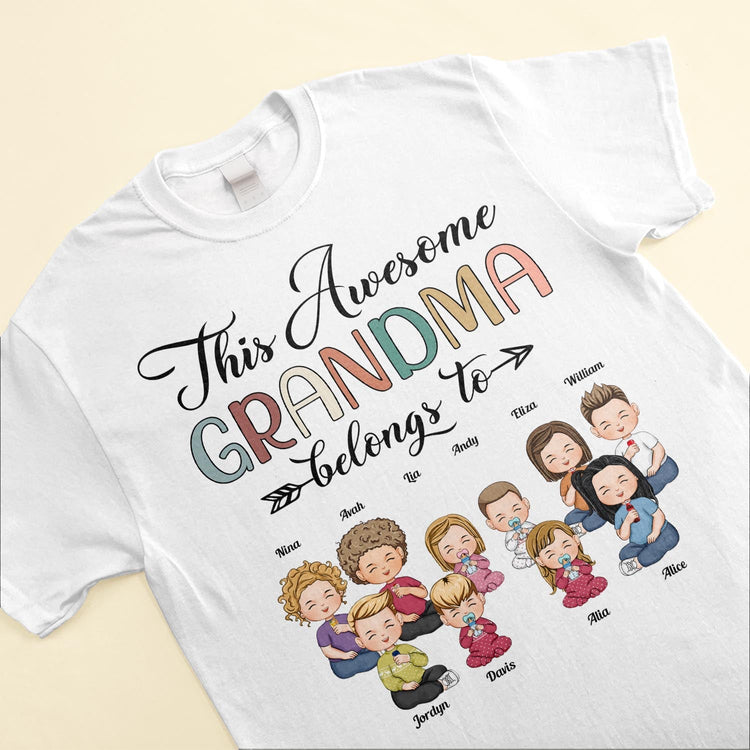 This Awesome Grandma - Personalized Shirt - Birthday, Loving Gift For Grandma, Nana, Gigi