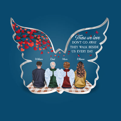 Those We Love Don't Go Away - Personalized Butterfly-Shaped Acrylic Plaque