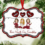 Three Hearts One Friendship - Personalized Aluminum Ornament