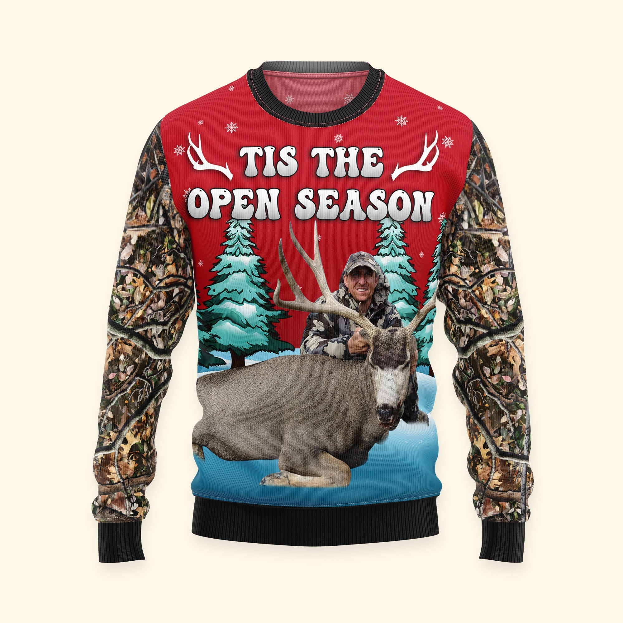 Tis The Season Gifts For Hunting Lovers Hunters - Personalized Photo Ugly Sweater