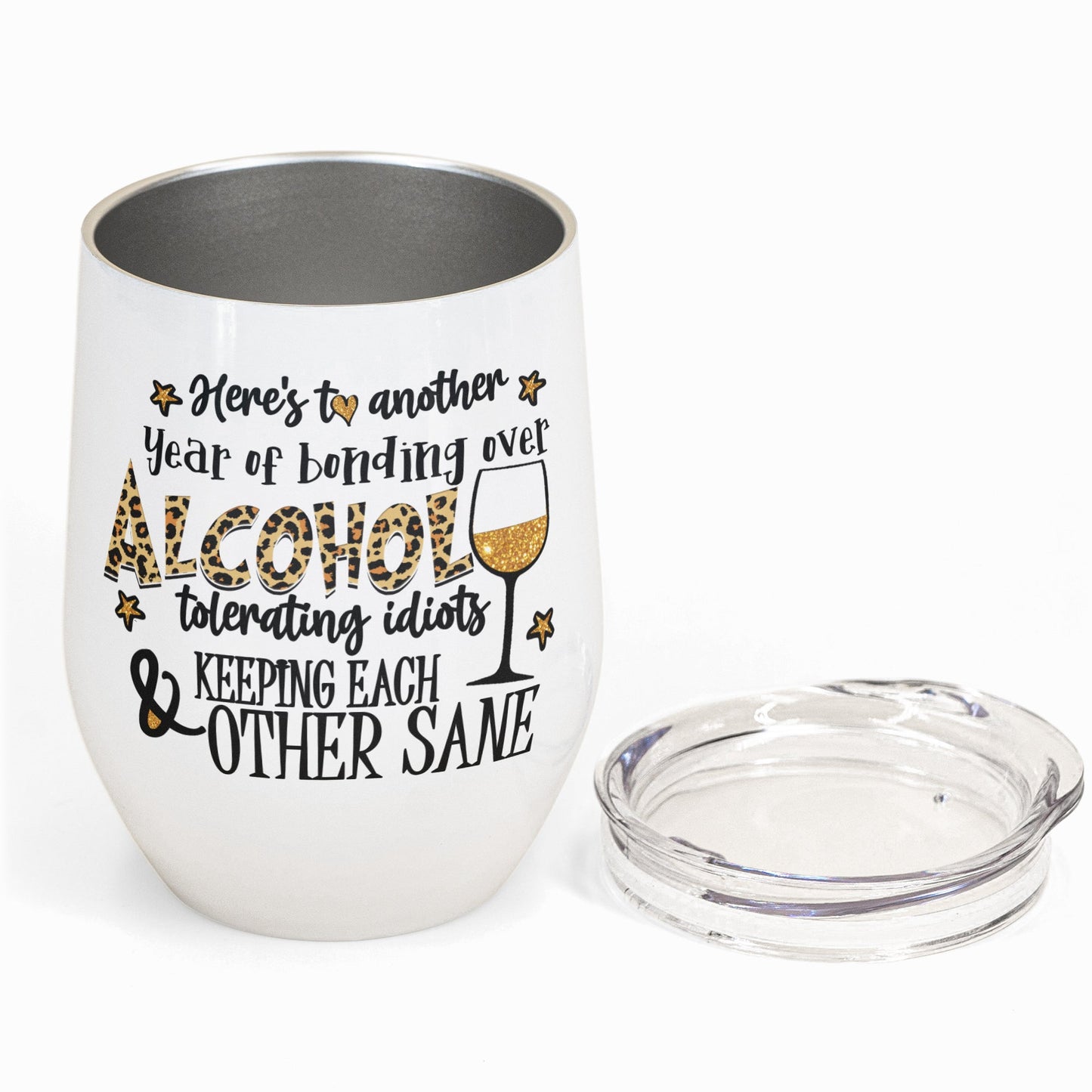 To Another Year Of Bonding - Personalized Wine Tumbler - Gift For Friends, Wine Sisters, Hangover Friends