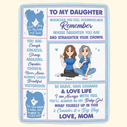 To Daughter From Mom Be Brave Have Courage - Personalized Blanket