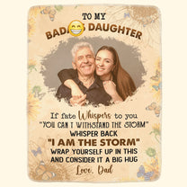 To My Badass Daughter From Dad - Personalized Photo Blanket