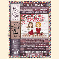 To My Bestie I Love You - Personalized Blanket