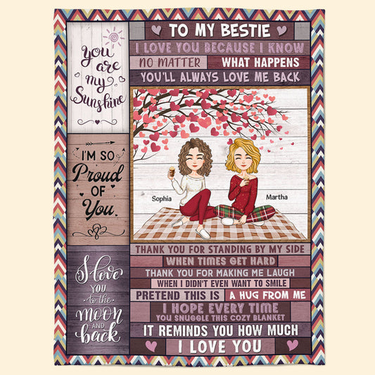 To My Bestie I Love You - Personalized Blanket