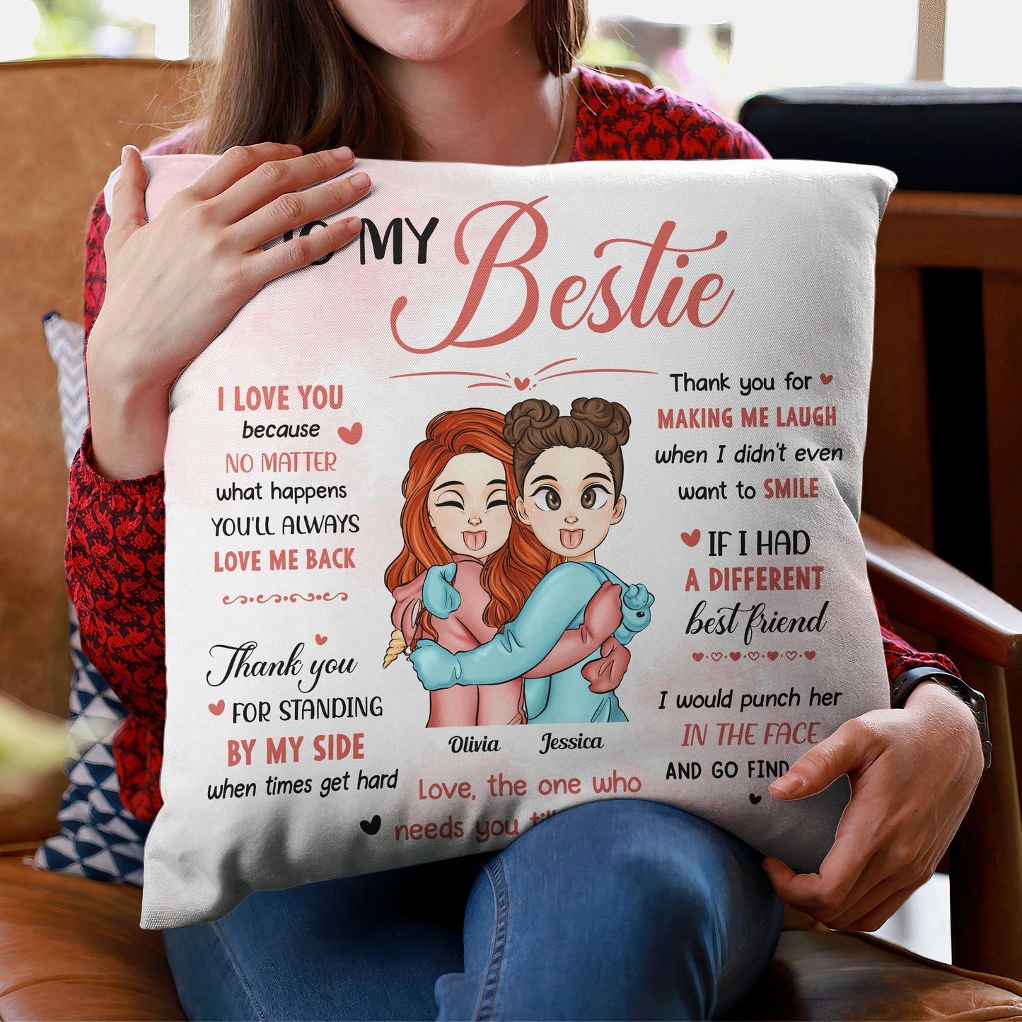 To My Bestie - Personalized Pillow (Insert Included)