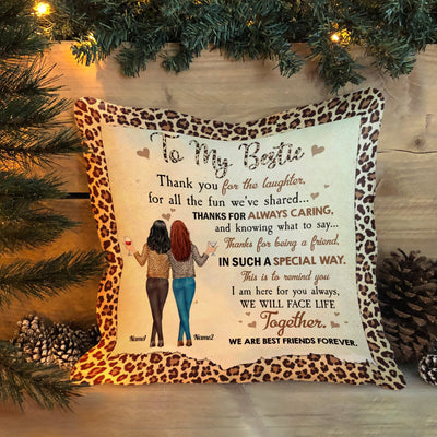 To My Bestie Thanks For Always Caring - Personalized Pillow (Insert Included) - Birthday Gift For Bestie, BFF, Soul Sister