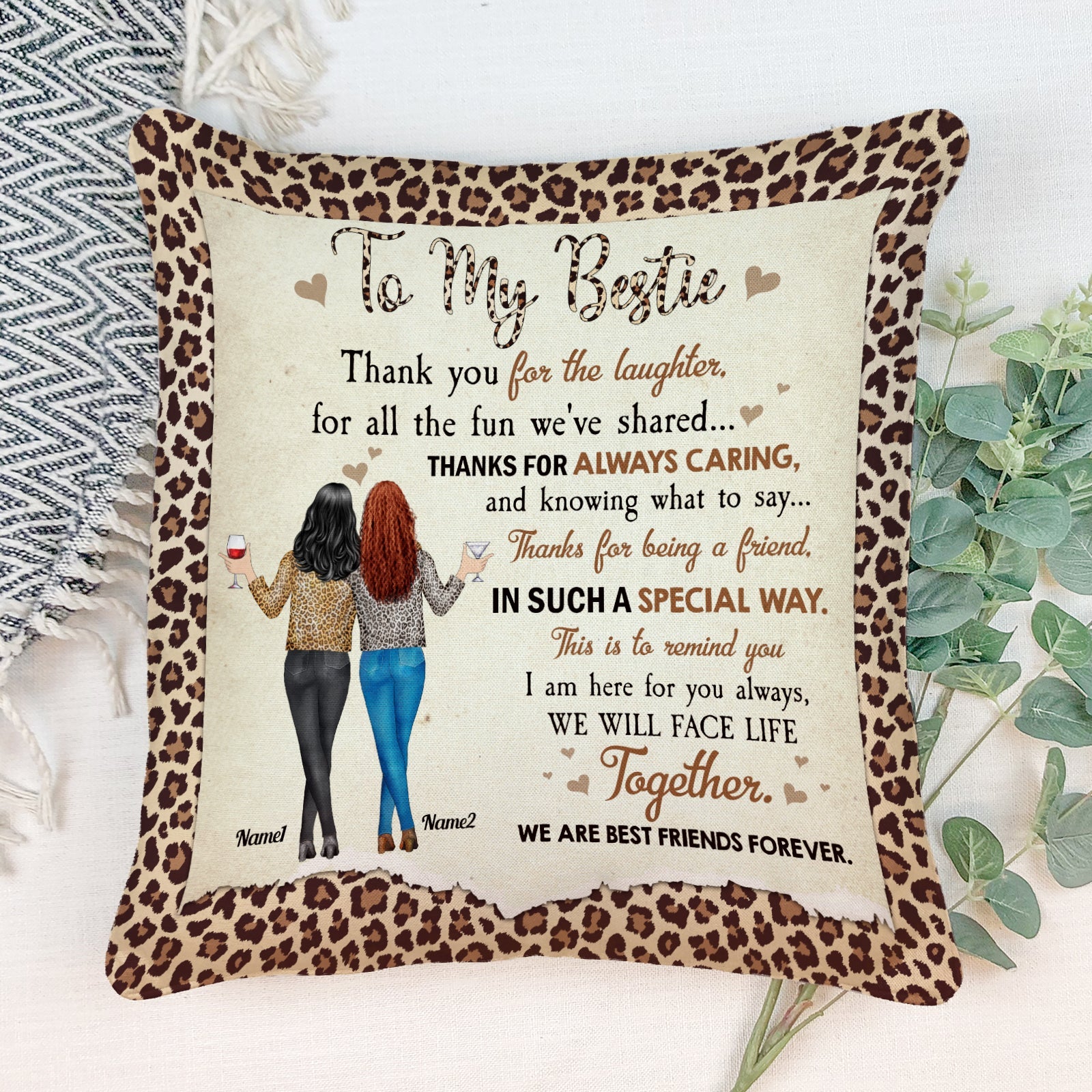 Kitty Best Friends Personalized Satin Cushion: Gift/Send Home Gifts Online  J11141741 |IGP.com