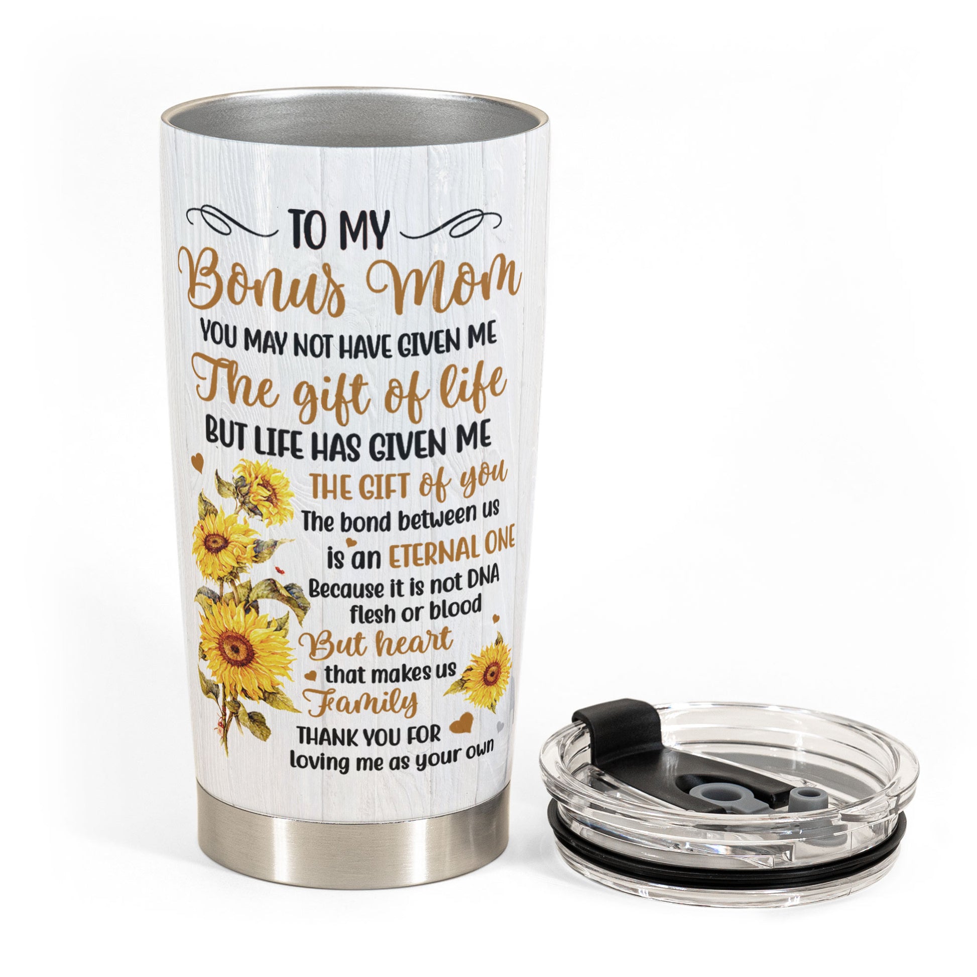 Personalized Mom Gifts From Daughter, To My Mom 20oz Stainless Steel  Tumbler, Sunflower Mom Cup, Mothers Day Gifts For Mom, New Mom, Bonus Mom