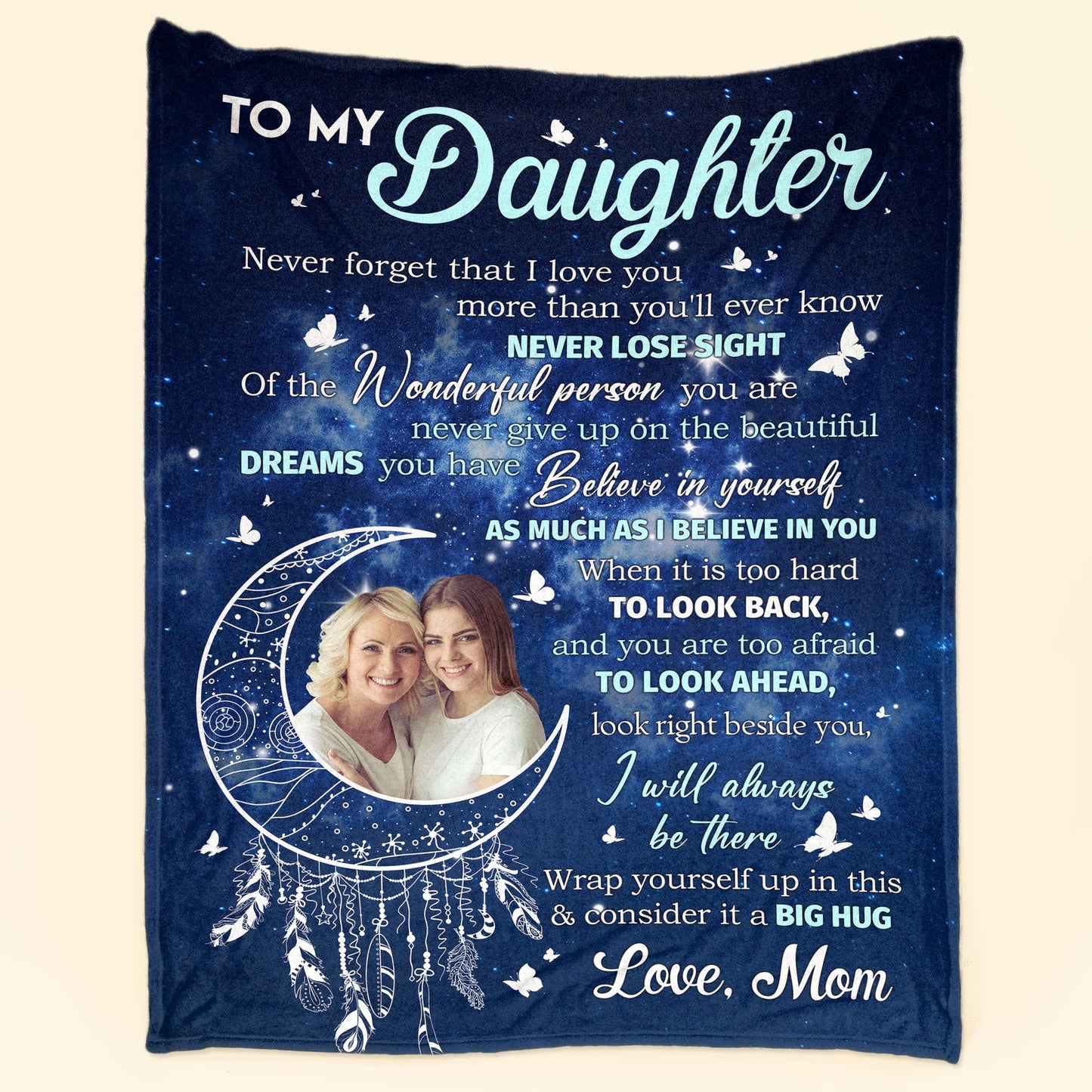 To My Daughter Believe In Yourself As Much As I Believe In You - Personalized Photo Blanket