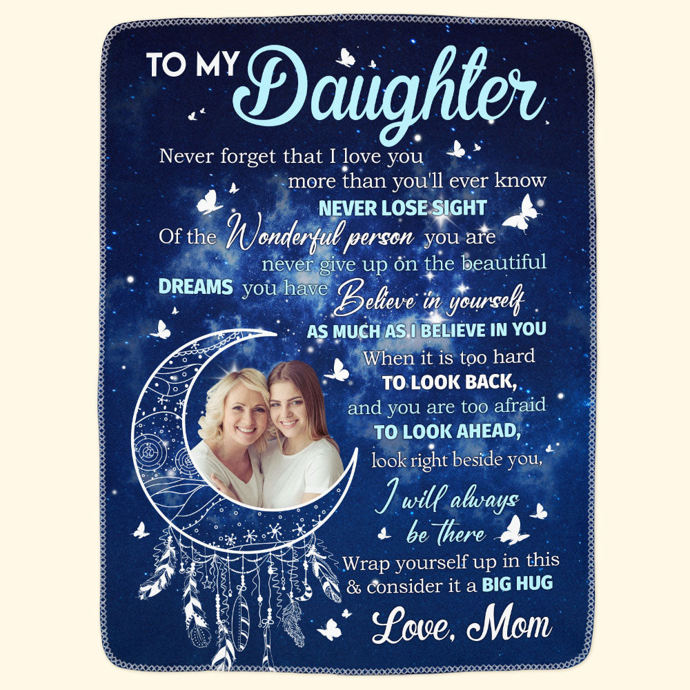 To My Daughter Believe In Yourself As Much As I Believe In You - Personalized Photo Blanket